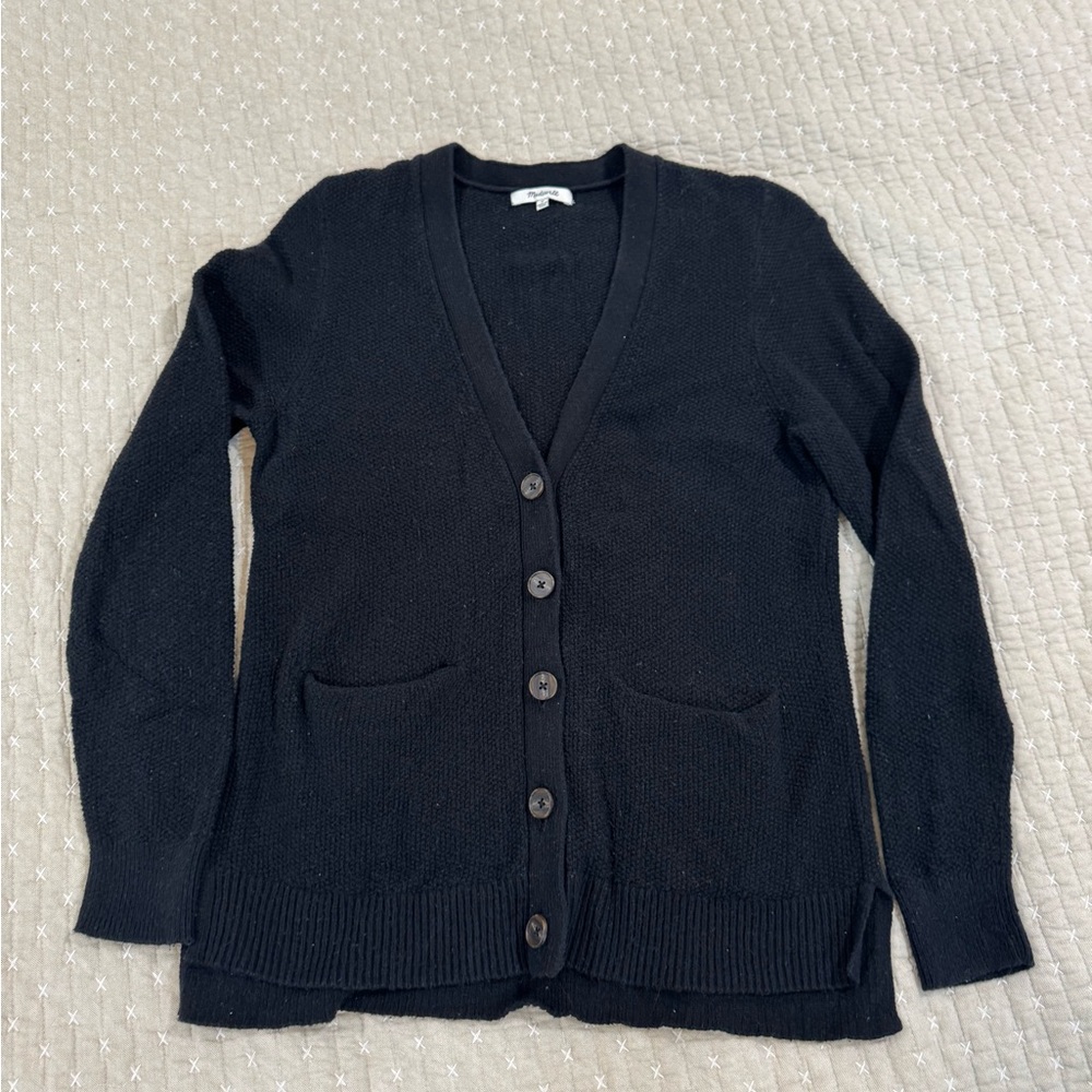 Madewell Black Cardigan Button Front Knit Sweater Women’s Size M